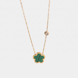 Green Lucky Flower Gold Necklace