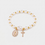 Baroque Pearl Faith Charm Bracelet