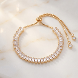 Baguette Zirconia Gold Line Bracelet