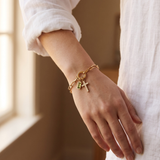 Green Crystal Cross Mariner Bracelet