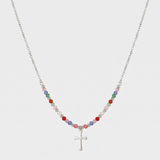 Simple Silver Cross Chain Necklace