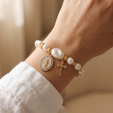 Baroque Pearl Faith Charm Bracelet