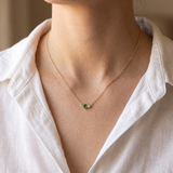 Green Crystal and Pearl Necklace