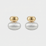 Two Tone Oval Stud Earrings