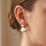 Two Tone Oval Stud Earrings