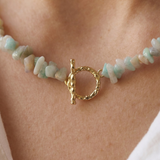 Raw Ocean Stone Toggle Necklace