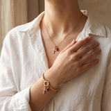 Red Cross Necklace and Bracelet Set