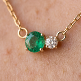 Green Crystal and Pearl Necklace