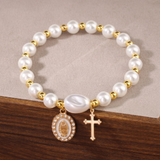 Baroque Pearl Faith Charm Bracelet