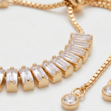 Baguette Zirconia Gold Line Bracelet