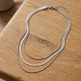 Triple Layer Silver Chain Necklace