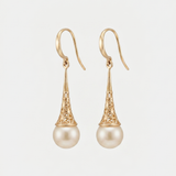 Openwork Tower Pearl Drop Earrings