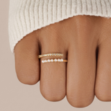 Pearl and Zirconia Open Ring
