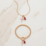 Red Cross Necklace and Bracelet Set