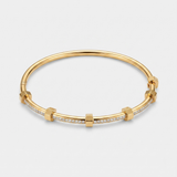 Pave Zirconia Gold Bangle Bracelet