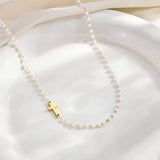 Cross and Pearl Necklace Bracelet Set