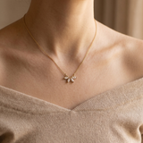 Zirconia Flower Pendant Necklace