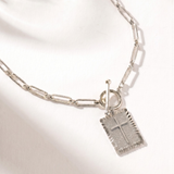 Silver Engraved Cross Medallion Necklace
