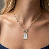 Silver Engraved Cross Medallion Necklace