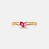 Two Stone Twisted Gold Ring