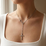 Silver Infinity Cross Pendant Necklace