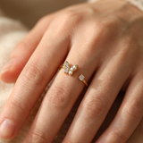 Zirconia Butterfly Open Gold Ring