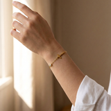 Sideways Cross Gold Chain Bracelet