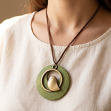 Women’s Wooden Bird Pendant Necklace - Eleanor