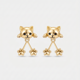 Women’s Gold Plated Cat Paw Earrings - Eleanor
