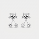 Women’s Silver Plated Cat Paw Earrings - Eleanor