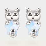 Women’s Cat and Star Stud Earrings - Eleanor