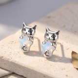 Women’s Cat and Star Stud Earrings - Eleanor