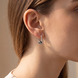 Women’s Black Enamel Heart Huggie Earrings - Eleanor