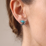 Women’s Silver Plated Turquoise Dragonfly Stud Earrings - Eleanor