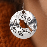 Women’s Silver Bird Medallion Drop Earrings - Eleanor