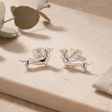 Women’s Sterling Silver Dachshund Stud Earrings - Eleanor