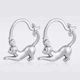 Women’s Sterling Silver Cat Hoop Earrings - Eleanor