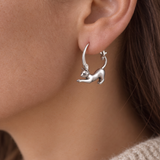 Women’s Sterling Silver Cat Hoop Earrings - Eleanor
